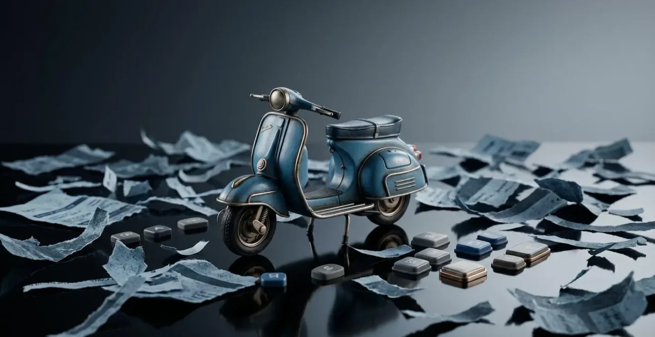 Concept symbolisant le piège des offres d'assurance trompeuses pour scooters